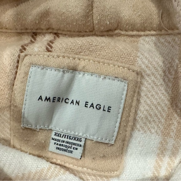 EUC American Eagle Outfitters Women's Plaid Jacket casual Beige White XXL - Picture 2 of 3
